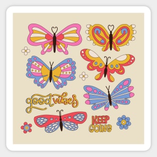 funky butterflies Sticker